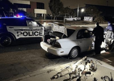 Santa Maria Police Officers conduct an investigation at a traffic stop