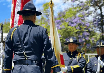 Santa Maria Police Honor Guard members stand in formation